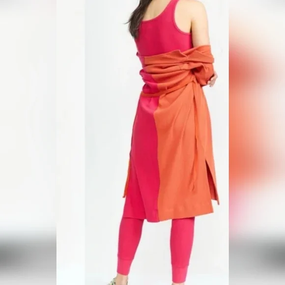 Anthropologie Pink And Orange with  Duster  Size 1x - Picture 2 of 4